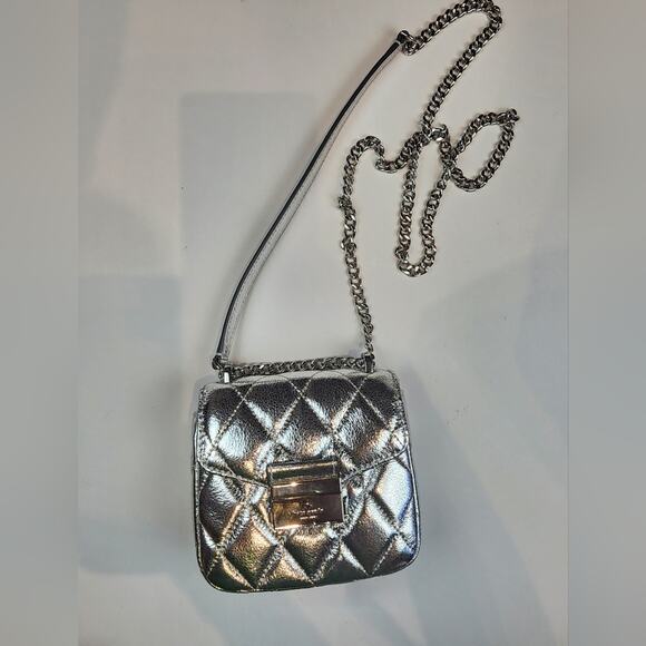 Kate Spade New Silver Crossbody Bag Lunar Light  Micro Purse Concerts Bag - Picture 3 of 13